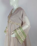 3 PIECES - Embroidered angrakha frok with gharara pant & dupatta - Image 4