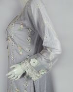 3 PIECES - Embroidered shirt with trouser & embroidered dupatta - Image 4