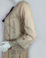 3 PIECES - Embroidered Shirt with trouser & Printed Dupatta - Image 4