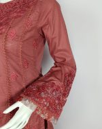 3 PIECES -  Embroidered Shirt with Trouser & embroidered dupatta - Image 4