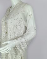 3 PIECES - Embroidered Chiffon Shirt with trouser & Embroidered Dupatta - Image 4