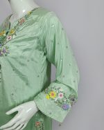 2 PIECES - Embroidered Shirt with Embroidered Trouser - Image 4