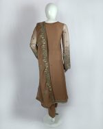 3 PIECES – Embroidered Shirt with Plain Trouser & Embroidered Chiffon Dupatta - Image 5