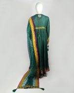 3 PIECES - Embroidered top with gharara pant along with embroidered dupatta - Image 5