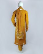 3 PIECES - Chiffon embroidered shirt with plain trouser & embroidered chiffon dupatta - Image 5