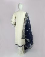 3 PIECES - Embroidered shirt with gharara pant with embroidered dupatta - Image 5