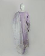 3 PIECES - Embroidered shirt with trouser & embrodered dupatta - Image 5