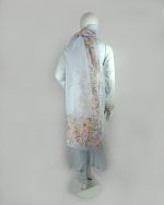 3 PIECES - Embroidered Shirt with trouser & Printed embroidered Dupatta - Image 5