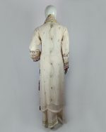 3 PIECES - Hand embroidered shirt with gharara style bottom along with embroidered organza dupatta - Image 5