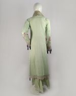 3 PIECES - Hand embroidered shirt with gharara bottom along with embroidered & printed organza dupatta - Image 5