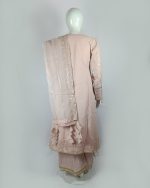 3 PIECES - Hand Emb shirt with malai bell bottom & machine net dupatta - Image 5