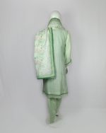 3 PIECES - Hand Emb Shirt with Farshi Shalwar & Printed Munarch Dupatta - Image 5