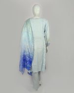 3 PIECES - Hand Embroidered Shirt with trouser Printed Dupatta - Image 5