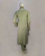 3 PIECES - Hand Emb shirt with malai trouser & Emb chiffon dupatta - Image 6