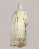 3 PIECES - Organza embroidered shirt with Flapper embroidered bottom & embroidered dupatta - Image 6