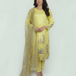 3 PIECES - Embroidered Shirt with Trouser & Printed Dupatta