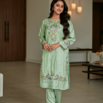 2 PIECES - Embroidered Shirt with Embroidered Trouser