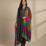 3 PIECES - Embroidered Long Shirt with trouser & Printed Dupatta
