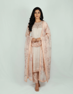 3 PIECES - Hand Emb Shirt with Trouser & Printed Dupatta