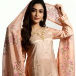 3 PIECES - Hand Emb Shirt with Trouser & Printed Dupatta - Image 2