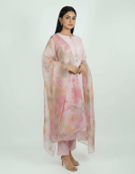 3 PIECES - Hand Embroidered Shirt with Trouser & Printed Dupatta