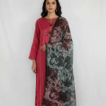 2 PIECES - Hand Embroidered Shirt with Printed Dupatta