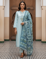 2 PIECES - Hand Embroidered Shirt with Printed Dupatta