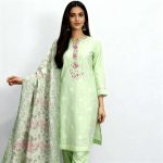 3 PIECES - Hand Embroidered Shirt with Trouser & Printed Dupatta