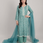 3 PIECES - Printed Shirt with Trouser & Dupatta