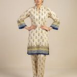 2 PIECES SOFT & LUXURIOUS CREAM & QUIETLY LUXURIOUS PRINTED SHIRT & BOTTOM